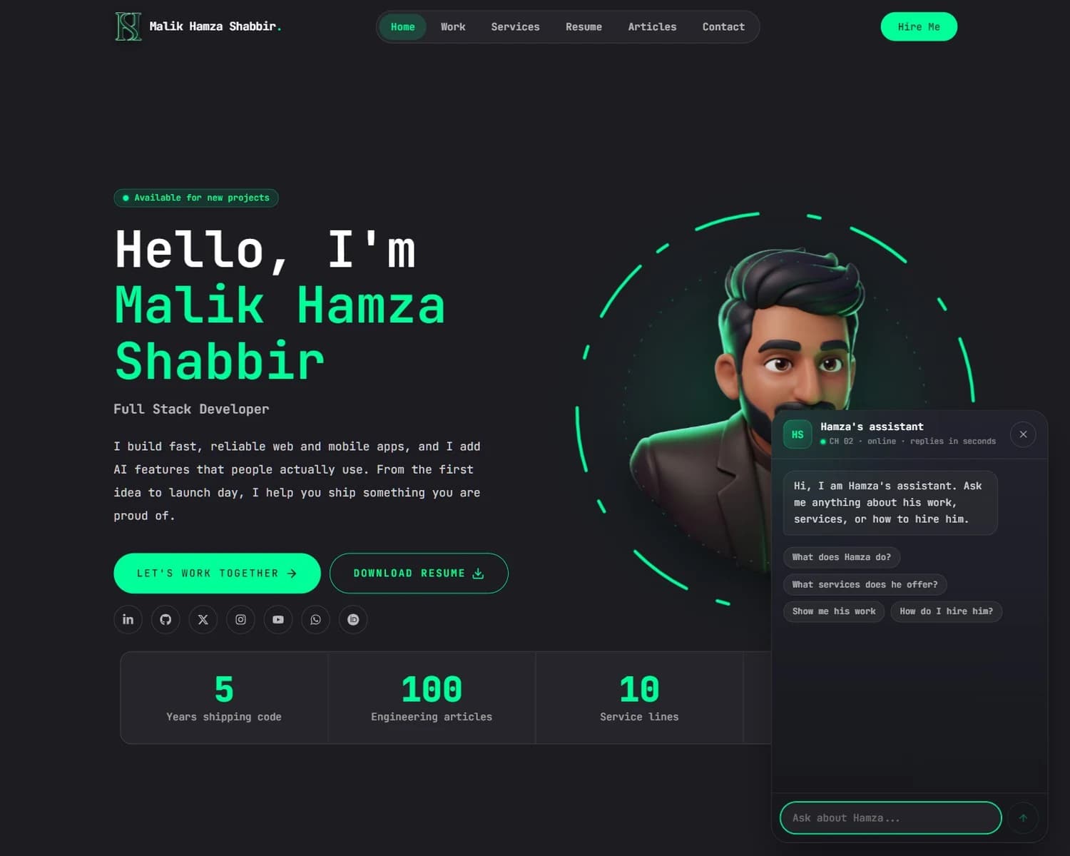 AI Portfolio Assistant preview
